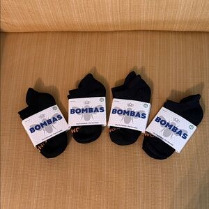 Bombas Kids Black Ankle Socks